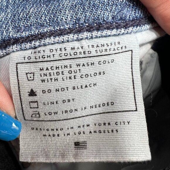 Ayr The Bomb Pop Straight Leg Distressed Raw Hem Jeans Size 31 - Picture 3 of 7